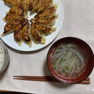 うちのスープ　もやしとしめじの中華スープ